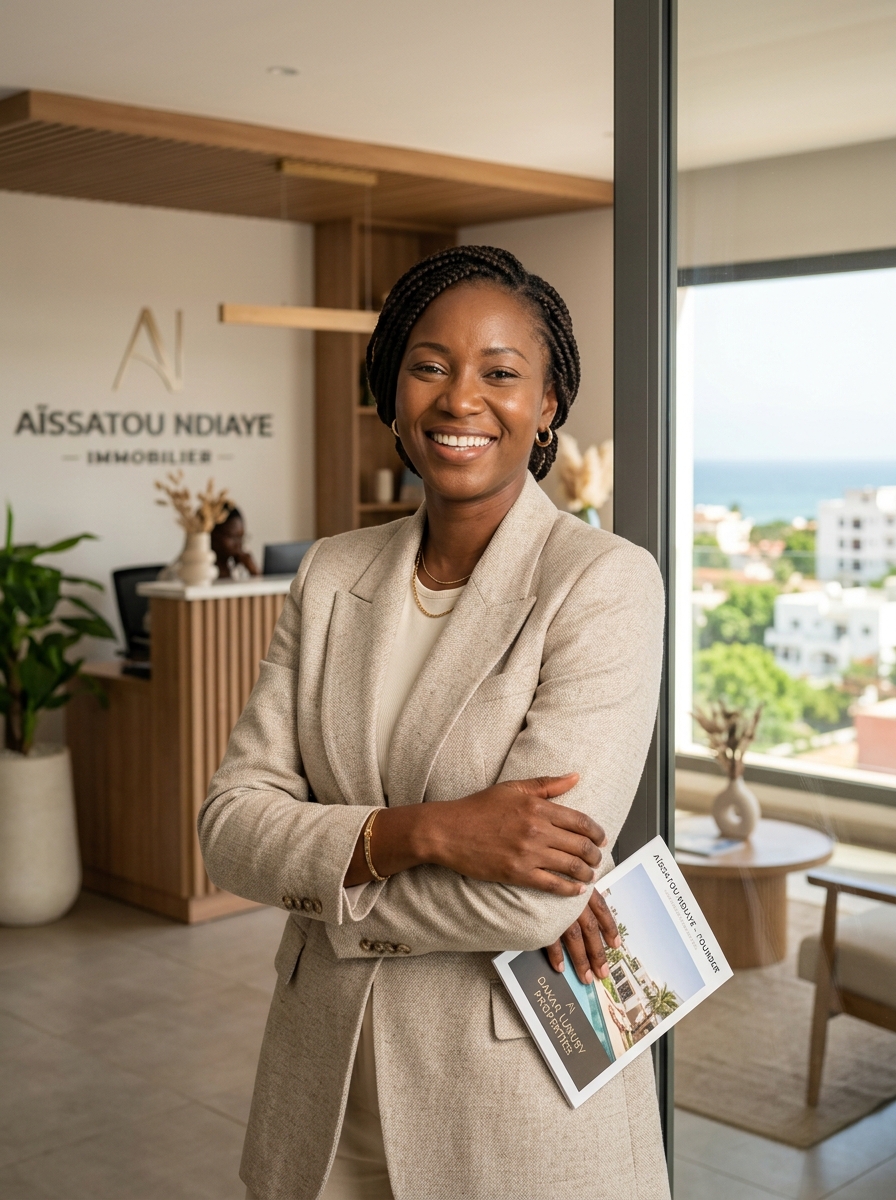 Portrait d’Aïssatou Ndiaye, fondatrice de l’agence IMMO DÉMO